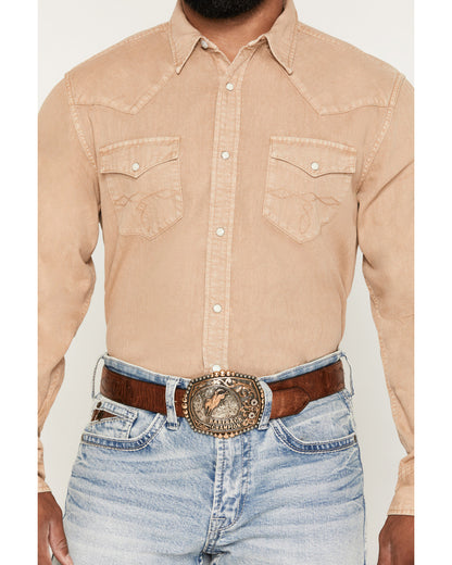 Cody James Men's Solid Long Sleeve Snap Denim Western Shirt - Tall