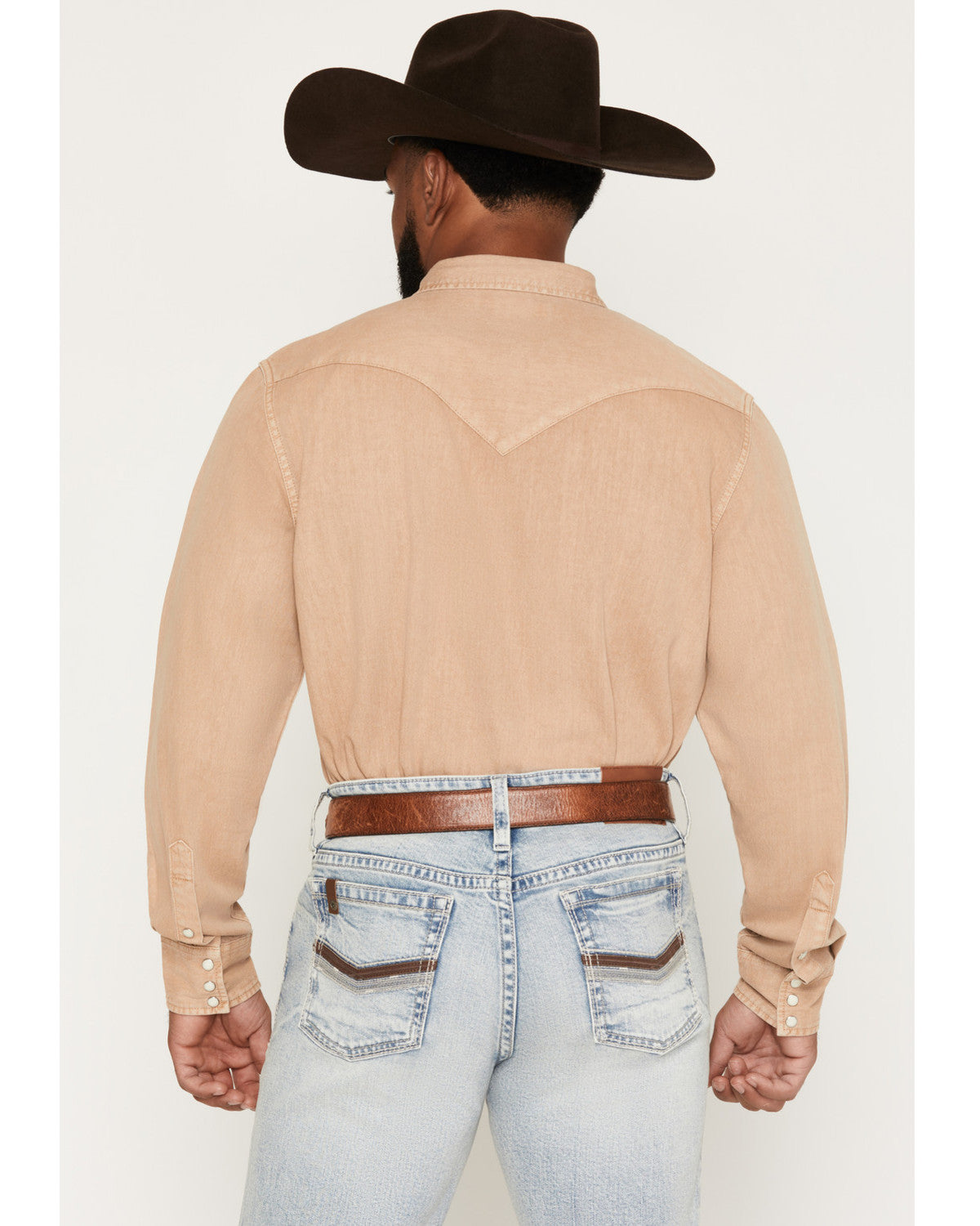 Cody James Men's Solid Long Sleeve Snap Denim Western Shirt - Big