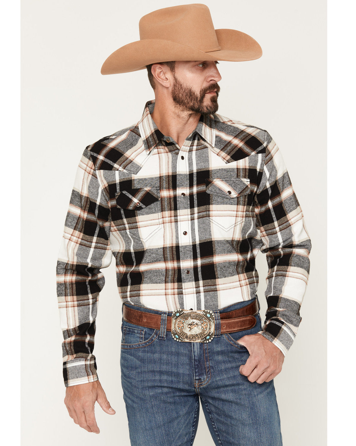 Cody James Men's Standard Issue Plaid Print Long Sleeve Snap Flannel S