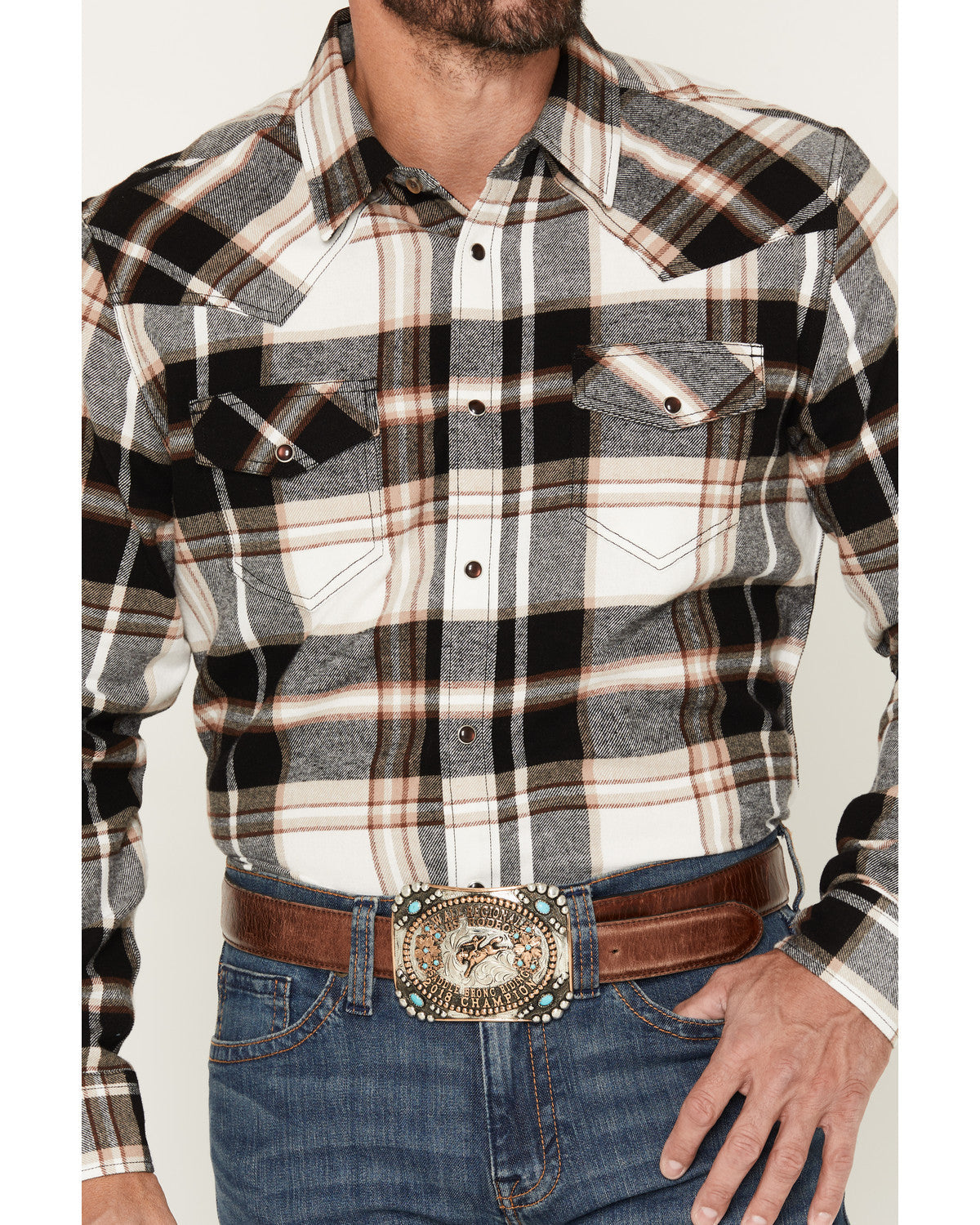 Cody James Men's Standard Issue Plaid Print Long Sleeve Snap Flannel S