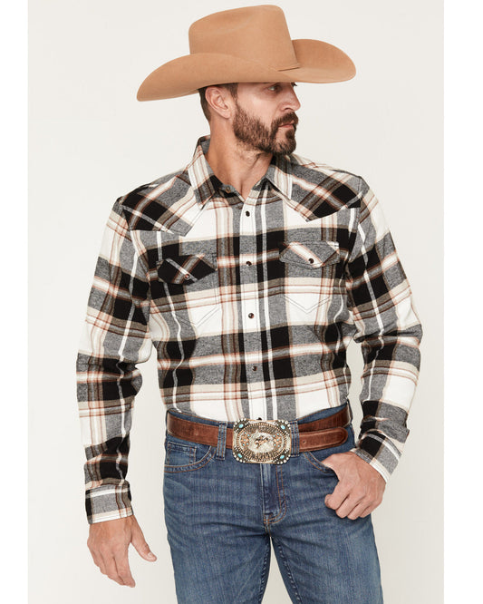 Cody James Men's Standard Issue Plaid Print Long Sleeve Snap Flannel S