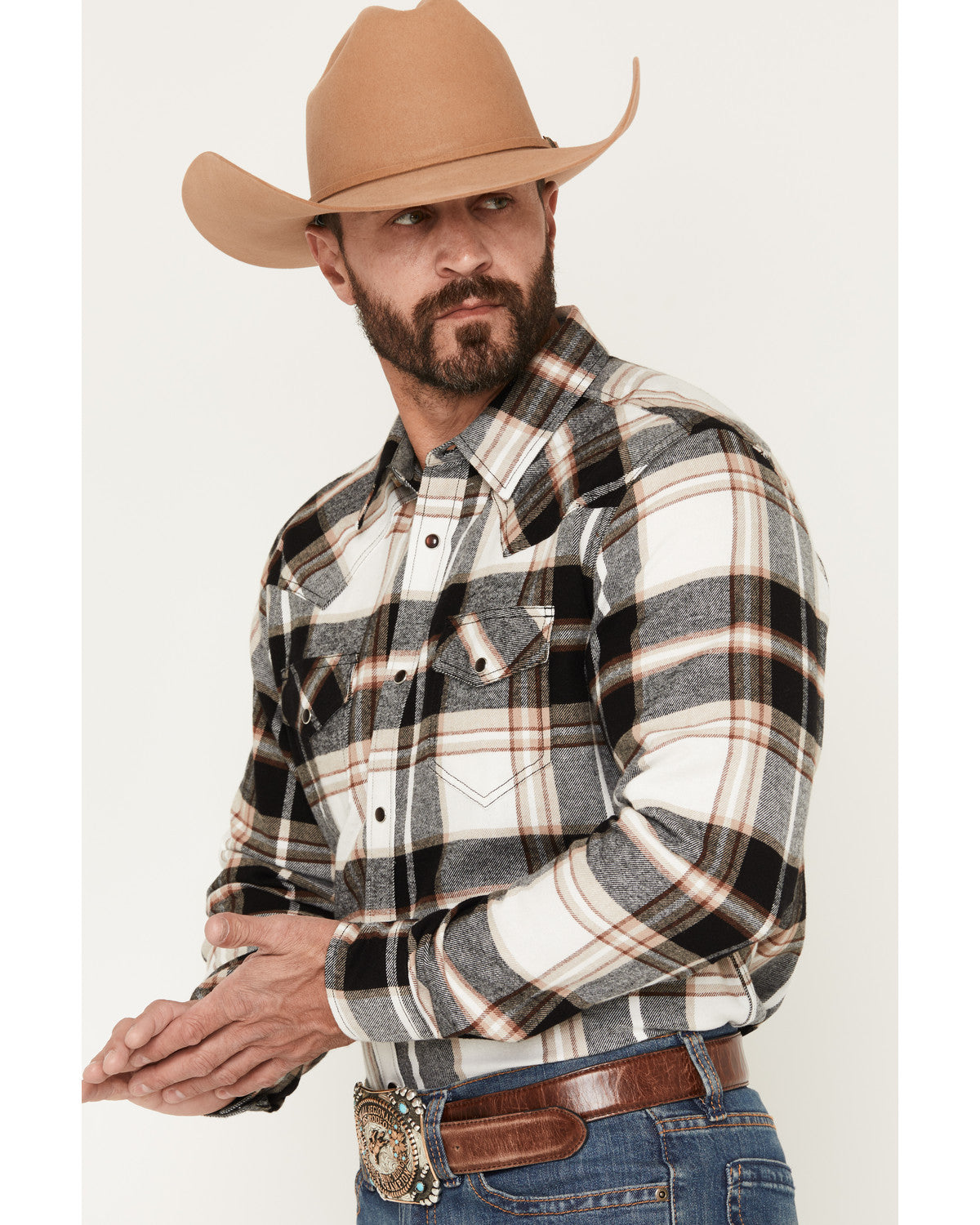 Cody James Men's Standard Issue Plaid Print Long Sleeve Snap Flannel S