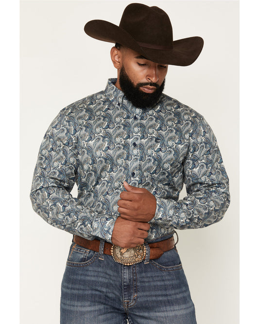 Cody James Men's Lost Resort Paisley Print Long Sleeve Button-Down Str