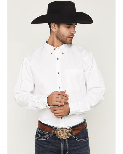 Cody James Men's Basic Solid Long Sleeve Button-Down Stretch Western S