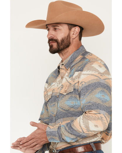 Cody James Men's Arrow Bear Southwestern Print Long Sleeve Snap Flanne