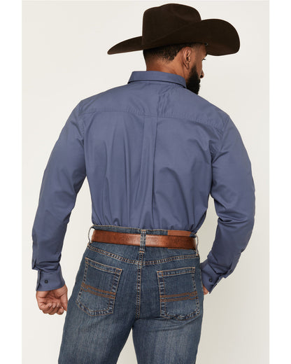 Cody James Men's Solid Long Sleeve Button-Down Stretch Western Shirt -