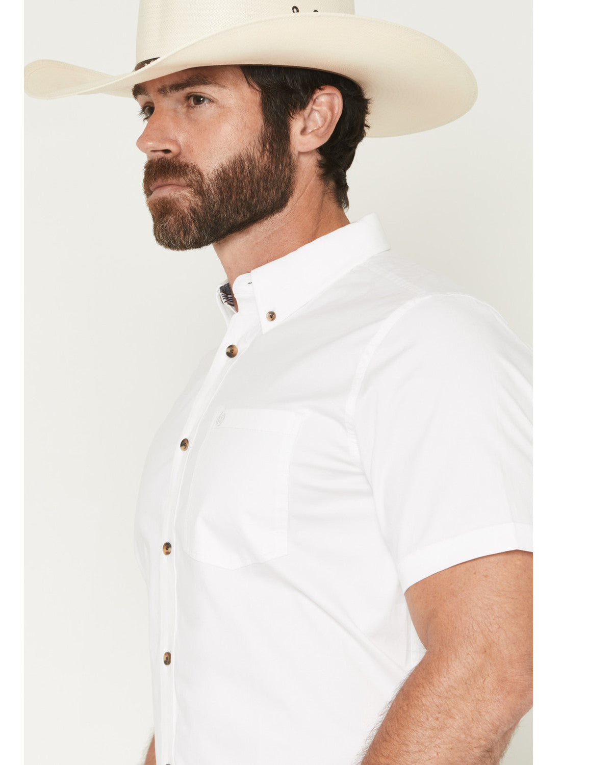 Cody James Men's Basic Solid Short Sleeve Button-Down Stretch Western