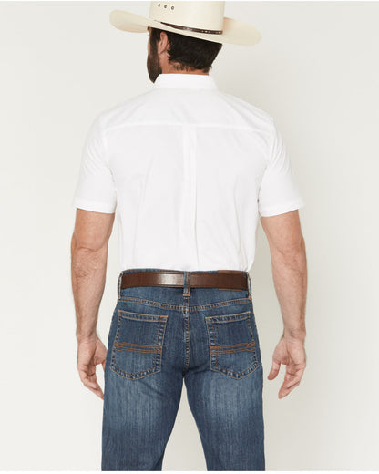 Cody James Men's Basic Solid Short Sleeve Button-Down Stretch Western