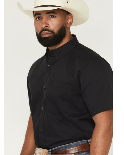 Cody James Men's Basic Solid Short Sleeve Button-Down Stretch Western