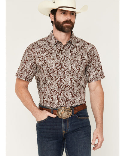 Cody James Men's Rusted Gate Paisley Print Short Sleeve Snap Western S