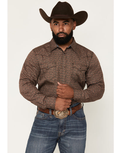 Cody James Men's Fireball Geo Print Long Sleeve Snap Western Shirt - T