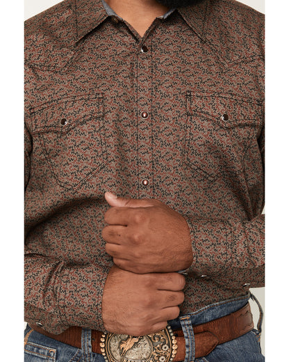 Cody James Men's Fireball Geo Print Long Sleeve Snap Western Shirt - T