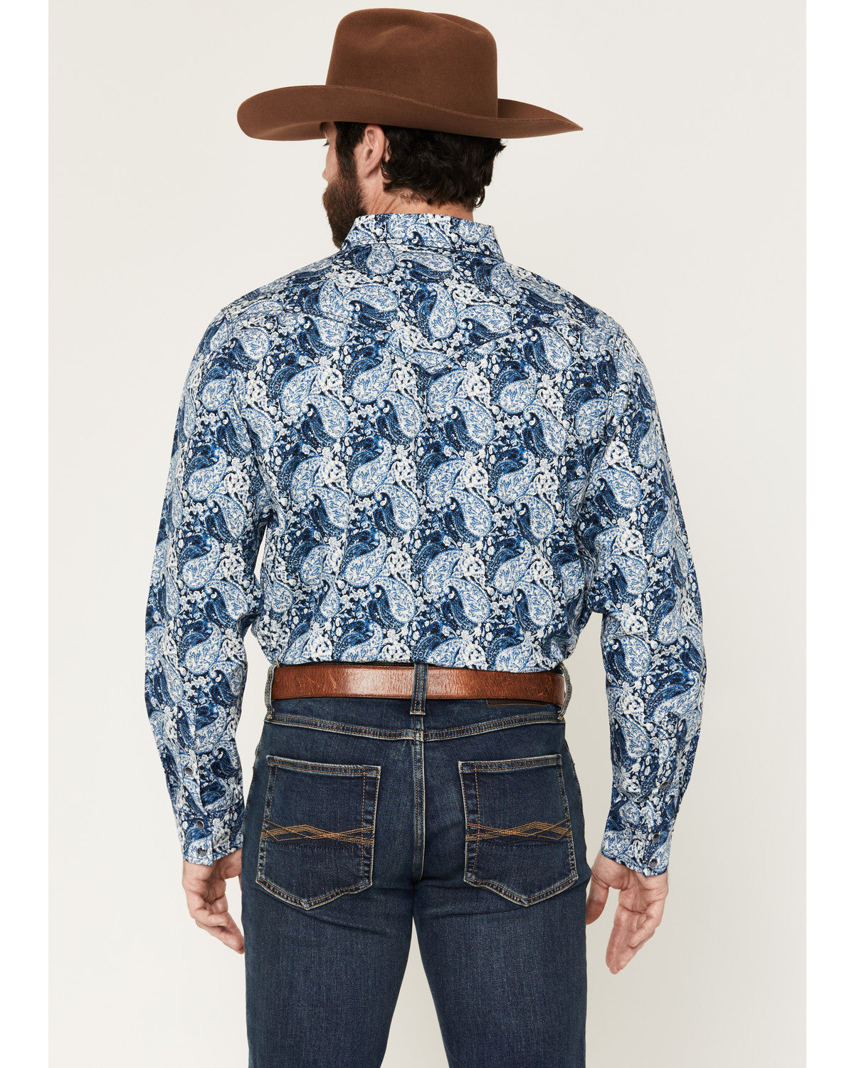 Cody James Men's Escape Route Paisley Print Long Sleeve Snap Western S