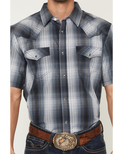 Cody James Men's Weed Wacker Plaid Print Short Sleeve Snap Western Shi