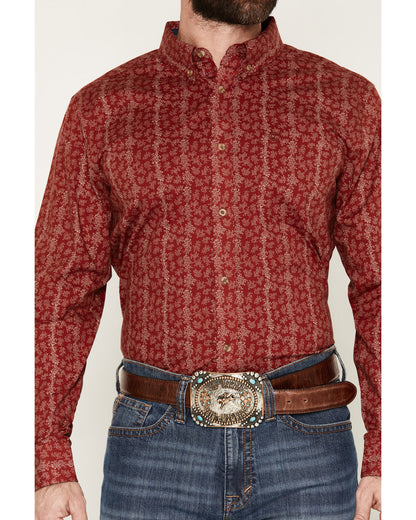 Cody James Men's Ol Hickory Floral Stripe Print Long Sleeve Button-Dow