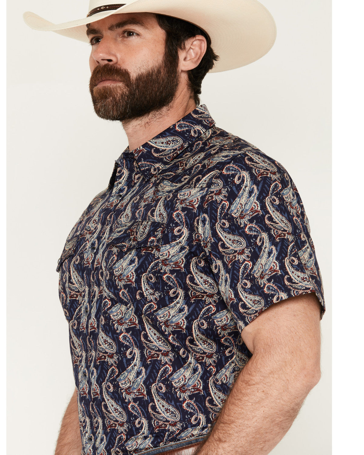 Cody James Men's Easy Livin' Paisley Print Short Sleeve Snap Western S