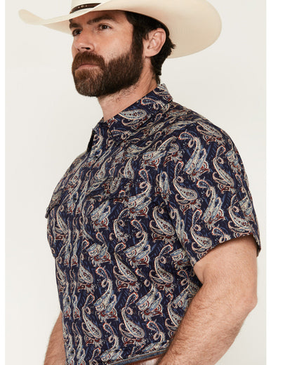 Cody James Men's Easy Livin' Paisley Print Short Sleeve Snap Western S