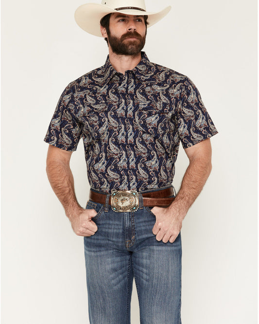 Cody James Men's Easy Livin' Paisley Print Short Sleeve Snap Western S