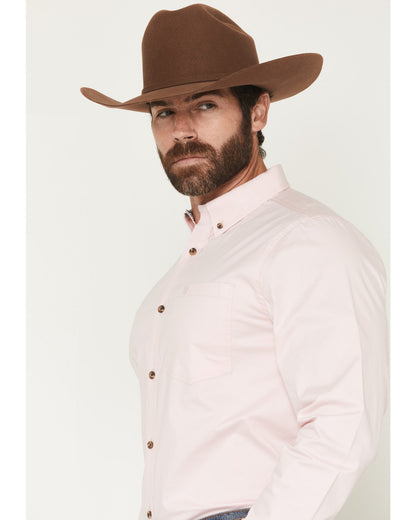 Cody James Men's Basic Solid Long Sleeve Button-Down Stretch Western S