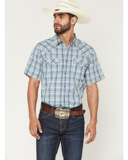 Cody James Men's Briggs Plaid Print Short Sleeve Snap Western Shirt -