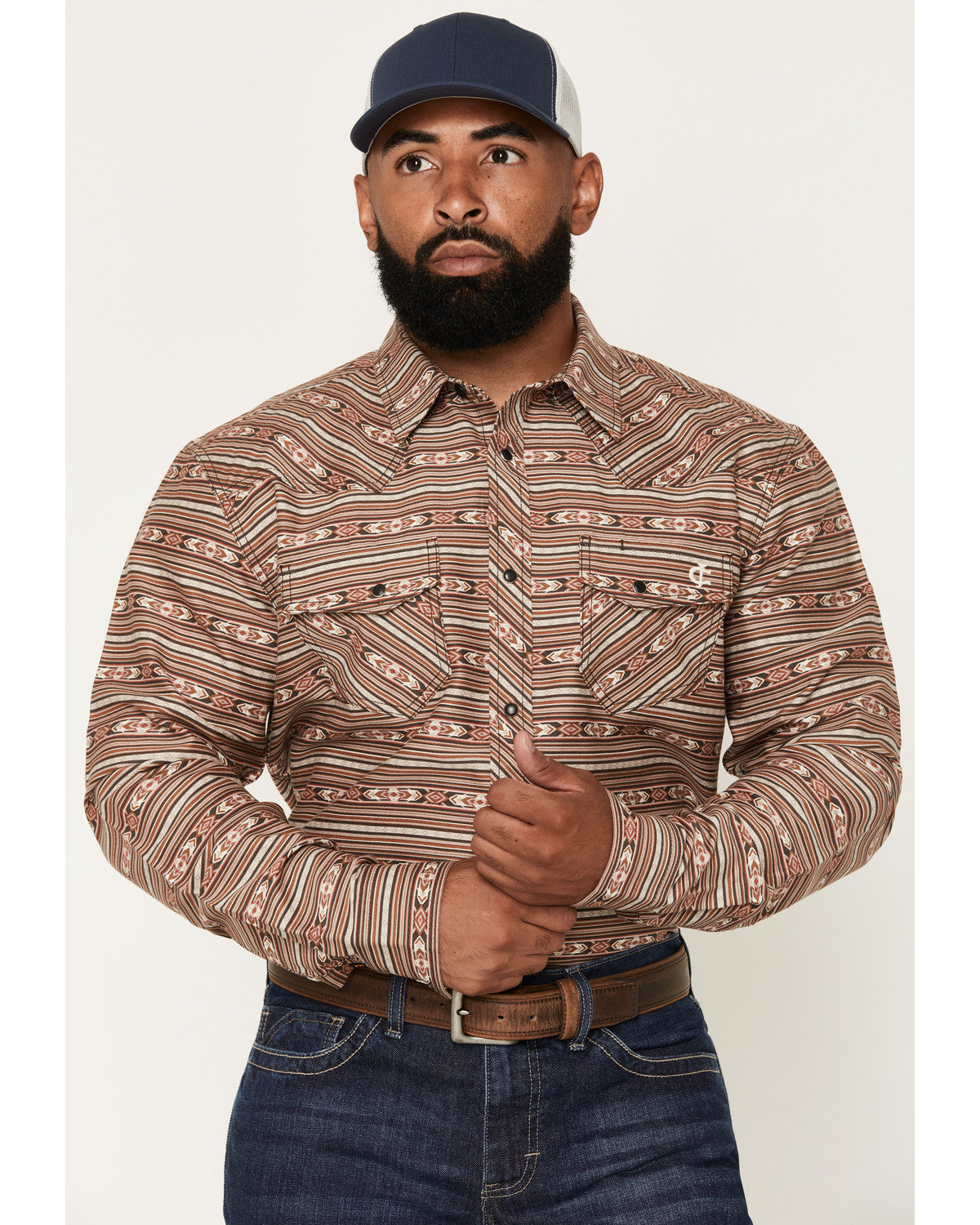 Cody James Men's FR Gila Striped Print Long Sleeve Snap Stretch Work S