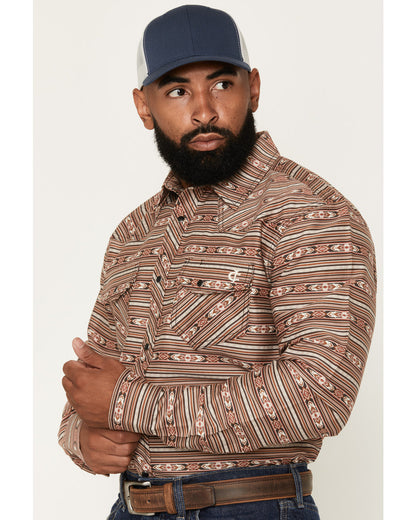 Cody James Men's FR Gila Striped Print Long Sleeve Snap Stretch Work S