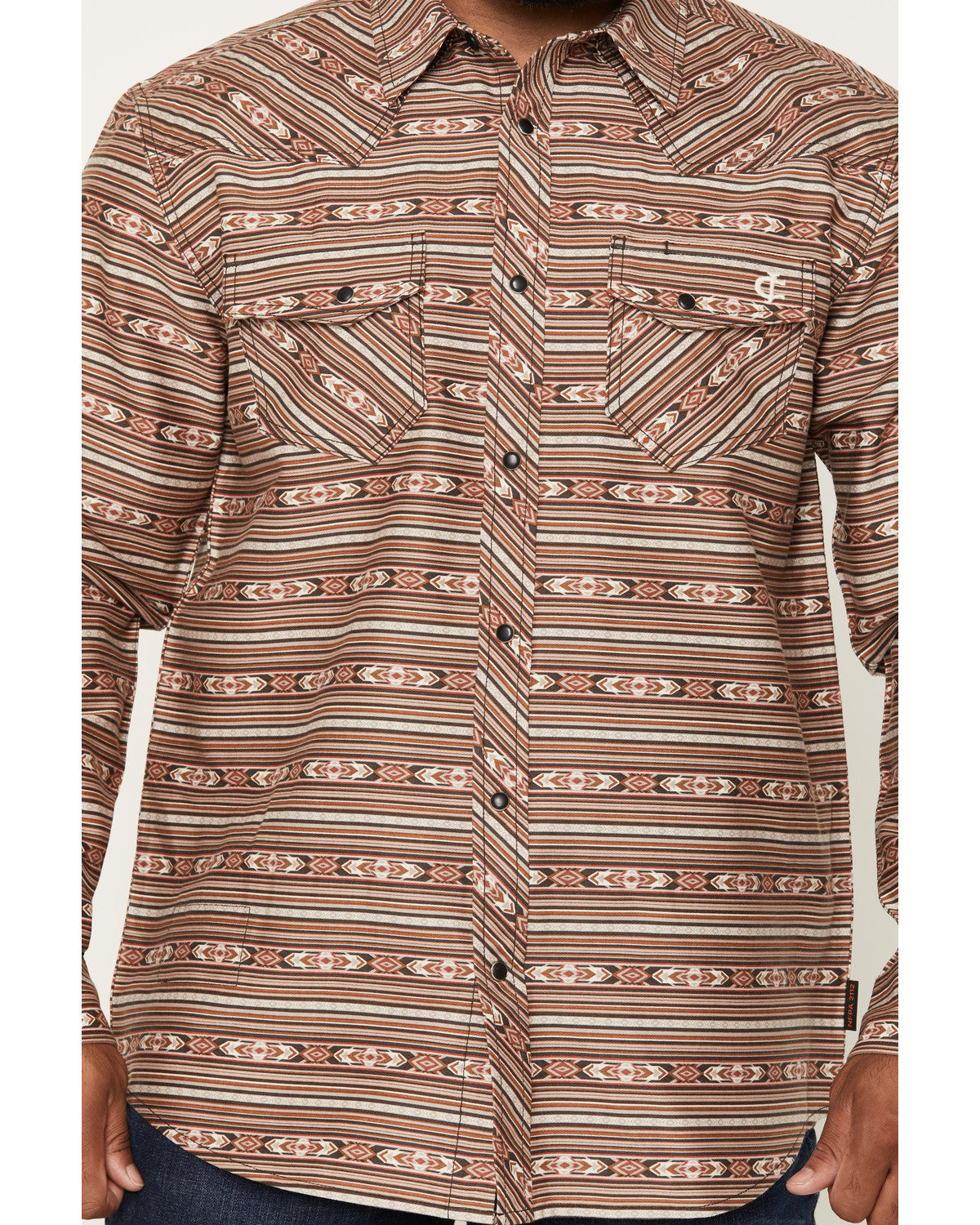 Cody James Men's FR Gila Striped Print Long Sleeve Snap Stretch Work S