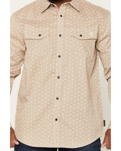 Cody James Men's FR Paisley Striped Print Long Sleeve Snap Stretch Wor