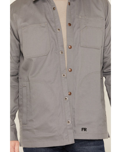 Cody James Men's FR Solid Lined Long Sleeve Snap Work Shirt Jacket