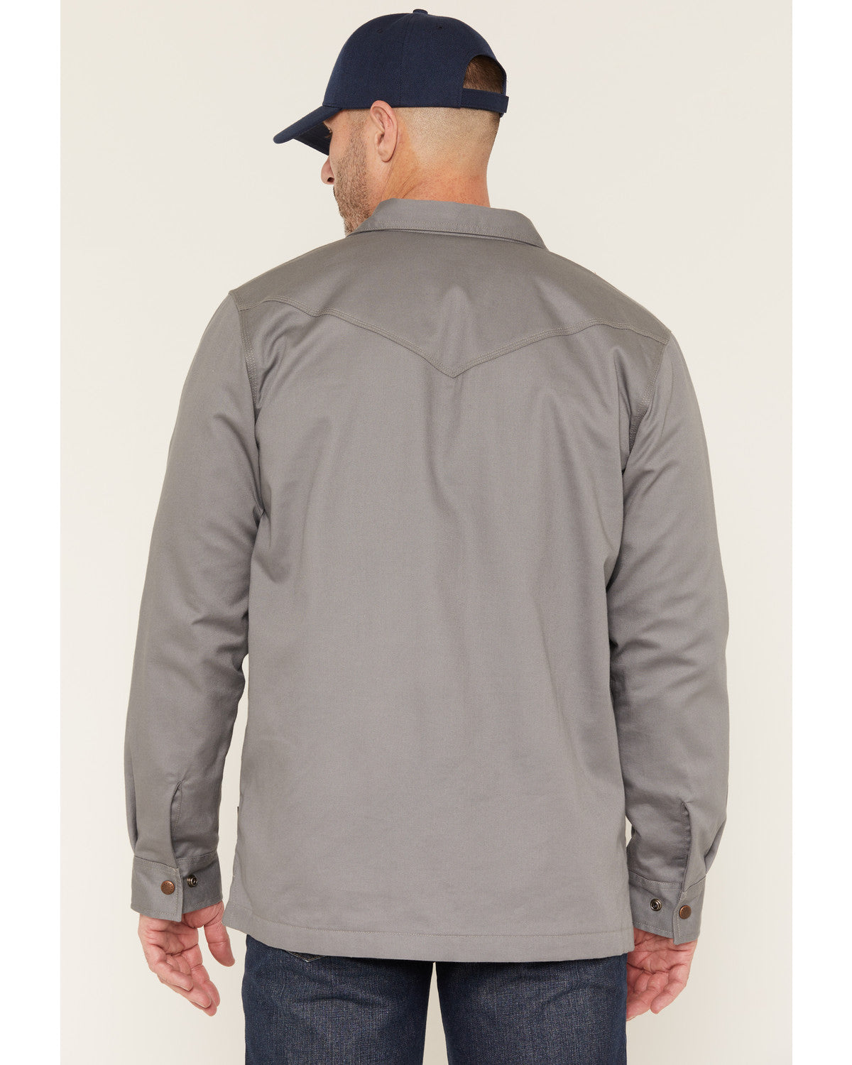 Cody James Men's FR Solid Lined Long Sleeve Snap Work Shirt Jacket