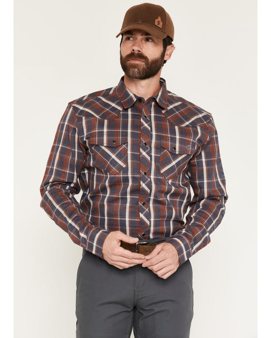 Cody James Men's FR McGregor Plaid Print Long Sleeve Snap Work Shirt
