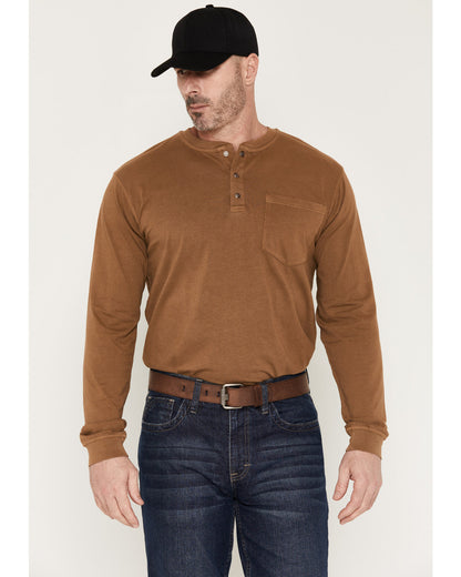 Cody James Men's FR Roughneck Solid Long Sleeve Snap Henley Work Shirt