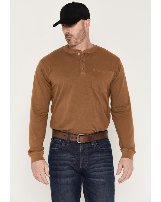 Cody James Men's FR Roughneck Solid Long Sleeve Snap Henley Work Shirt