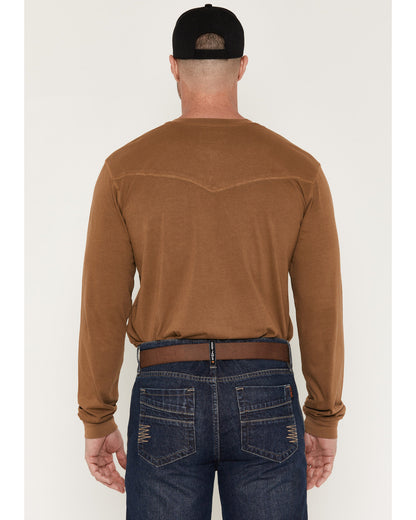 Cody James Men's FR Roughneck Solid Long Sleeve Snap Henley Work Shirt
