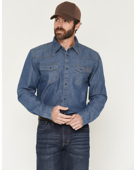 Cody James Men's FR Playa Ripstop Denim Long Sleeve Snap Work Shirt