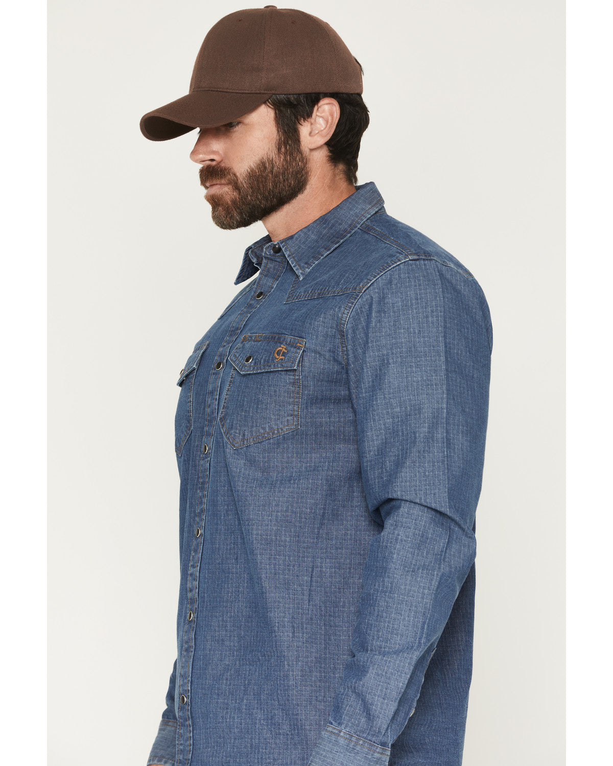 Cody James Men's FR Playa Ripstop Denim Long Sleeve Snap Work Shirt