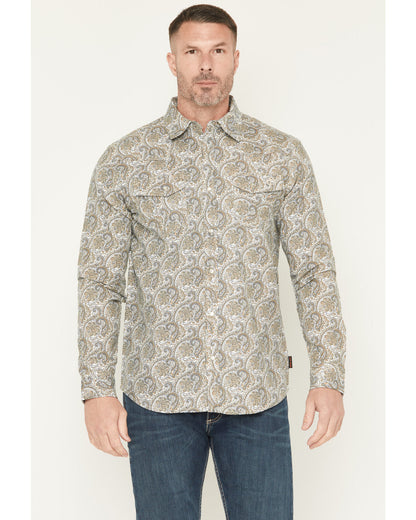 Cody James Men's FR Paisley Print Long Sleeve Snap Work Shirt