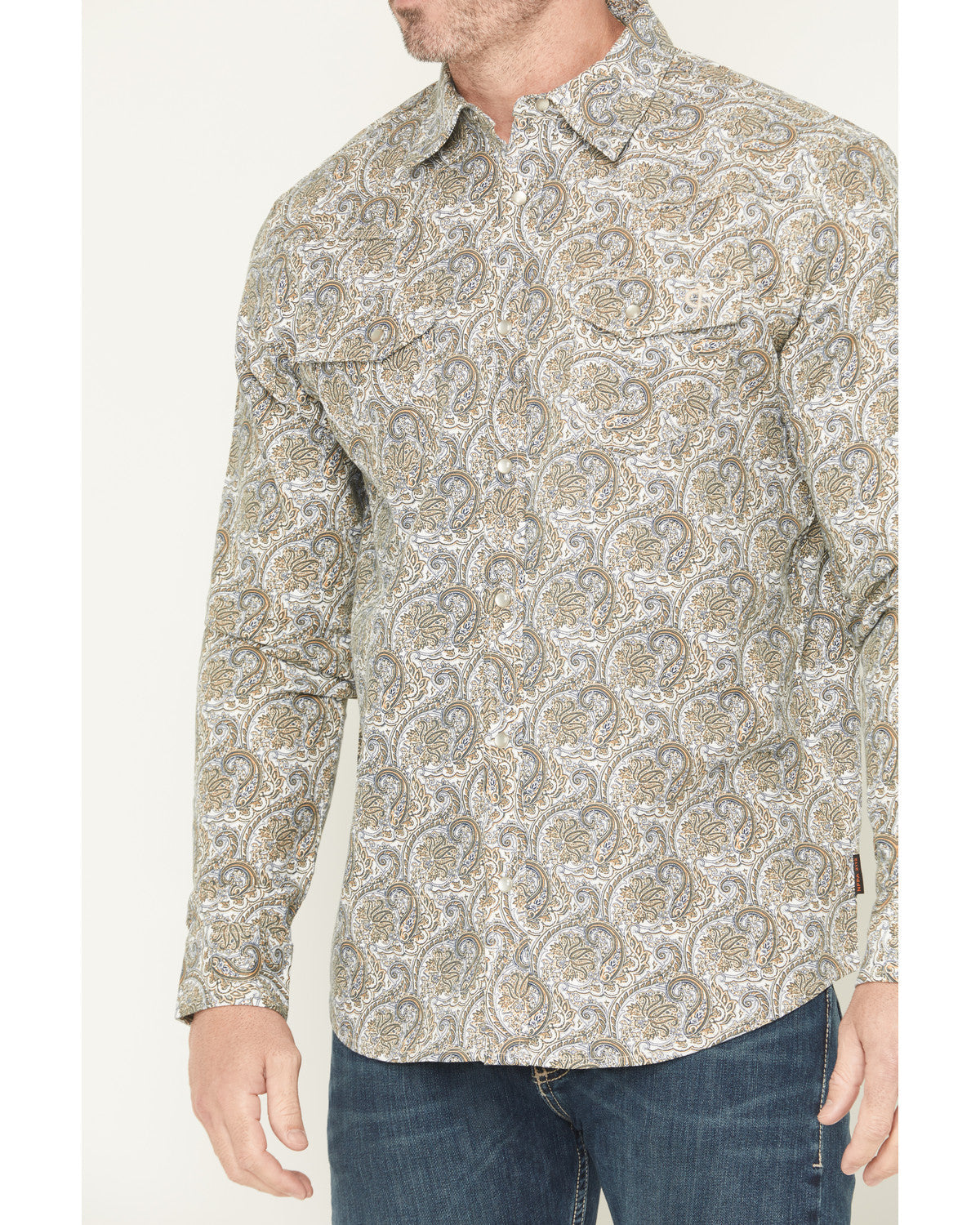Cody James Men's FR Paisley Print Long Sleeve Snap Work Shirt