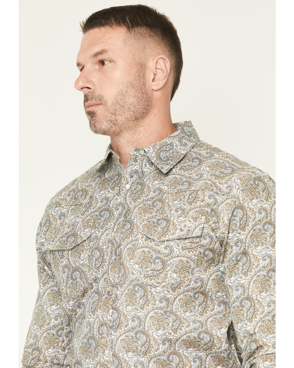 Cody James Men's FR Paisley Print Long Sleeve Snap Work Shirt
