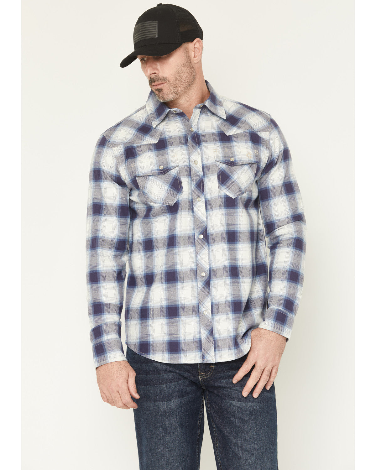 Cody James Men's FR Tex Plaid Print Long Sleeve Snap Work Shirt
