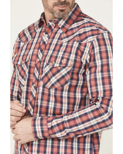 Cody James Men's FR Plaid Print Long Sleeve Snap Work Shirt