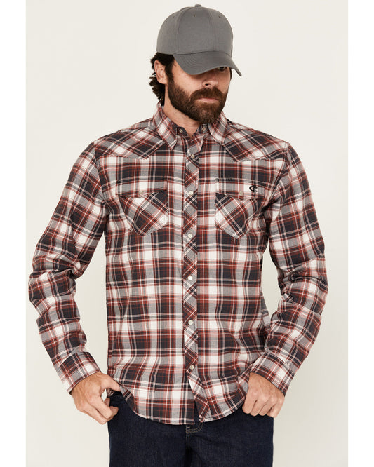 Cody James Men's FR Plaid Print Long Sleeve Snap Work Shirt