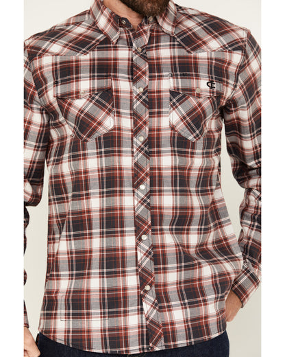 Cody James Men's FR Plaid Print Long Sleeve Snap Work Shirt