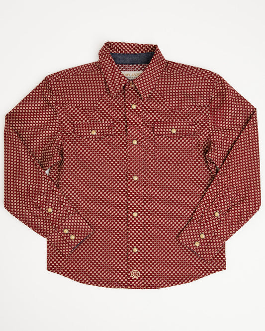 Cody James Toddler Boys' NFR Geo Print Long Sleeve Snap Stretch Wester