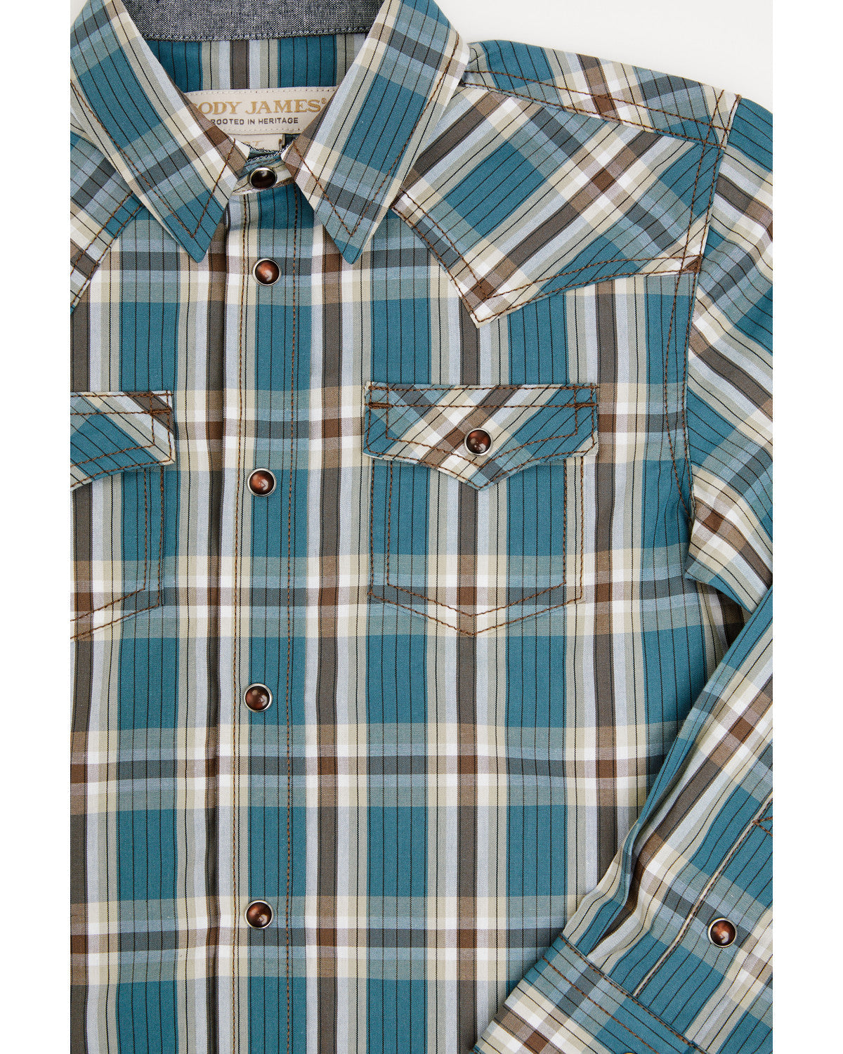 Cody James Toddler Boys' Niagra Falls Plaid Print Long Sleeve Snap Wes