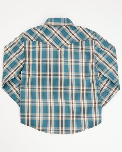 Cody James Toddler Boys' Niagra Falls Plaid Print Long Sleeve Snap Wes