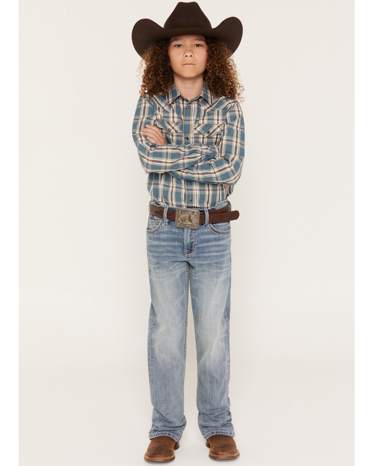 Cody James Boys' Kansas Light Wash Slim Bootcut Stretch Denim Jeans