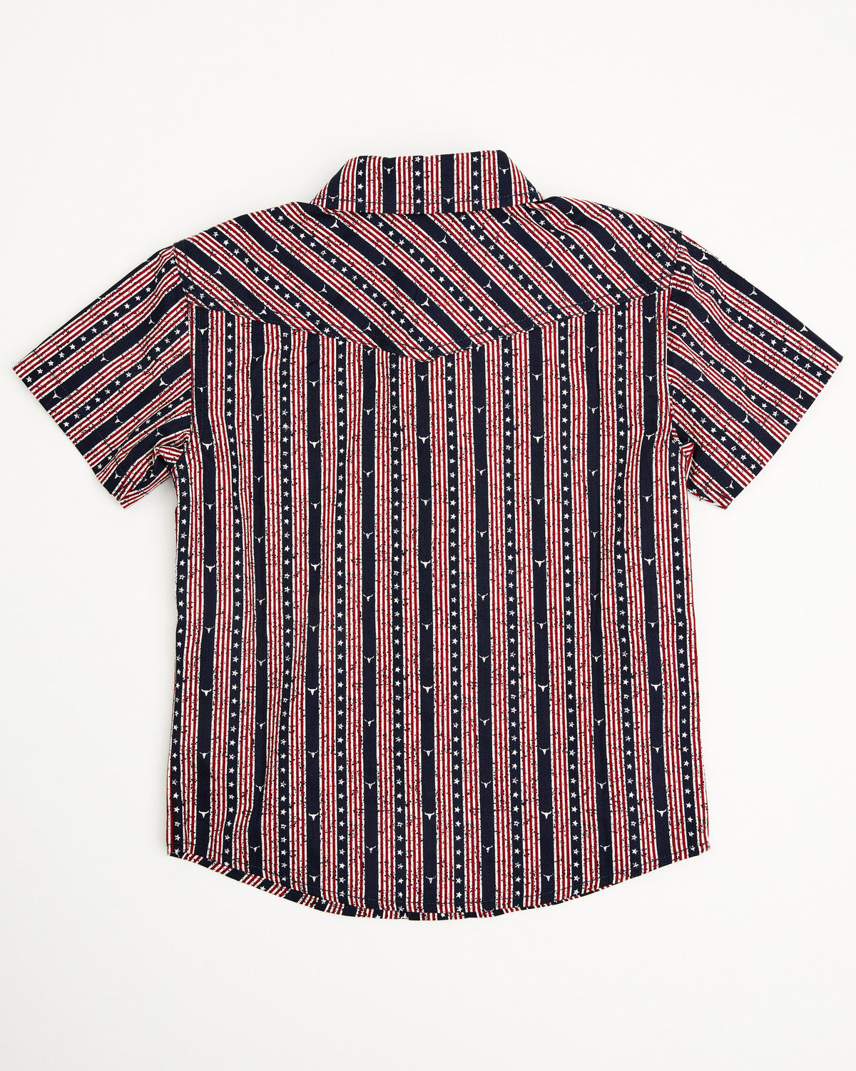 Cody James Toddler Boys' Steer Head Stars & Stripes Short Sleeve Snap