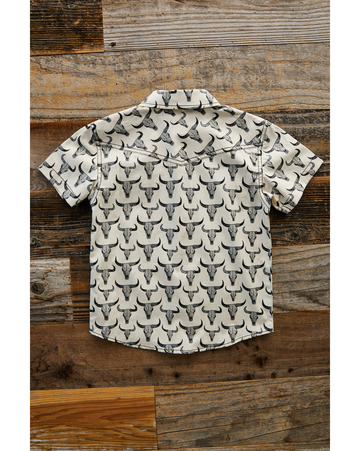 Cody James Toddler Boys' Toro Steerhead Print Short Sleeve Snap Wester