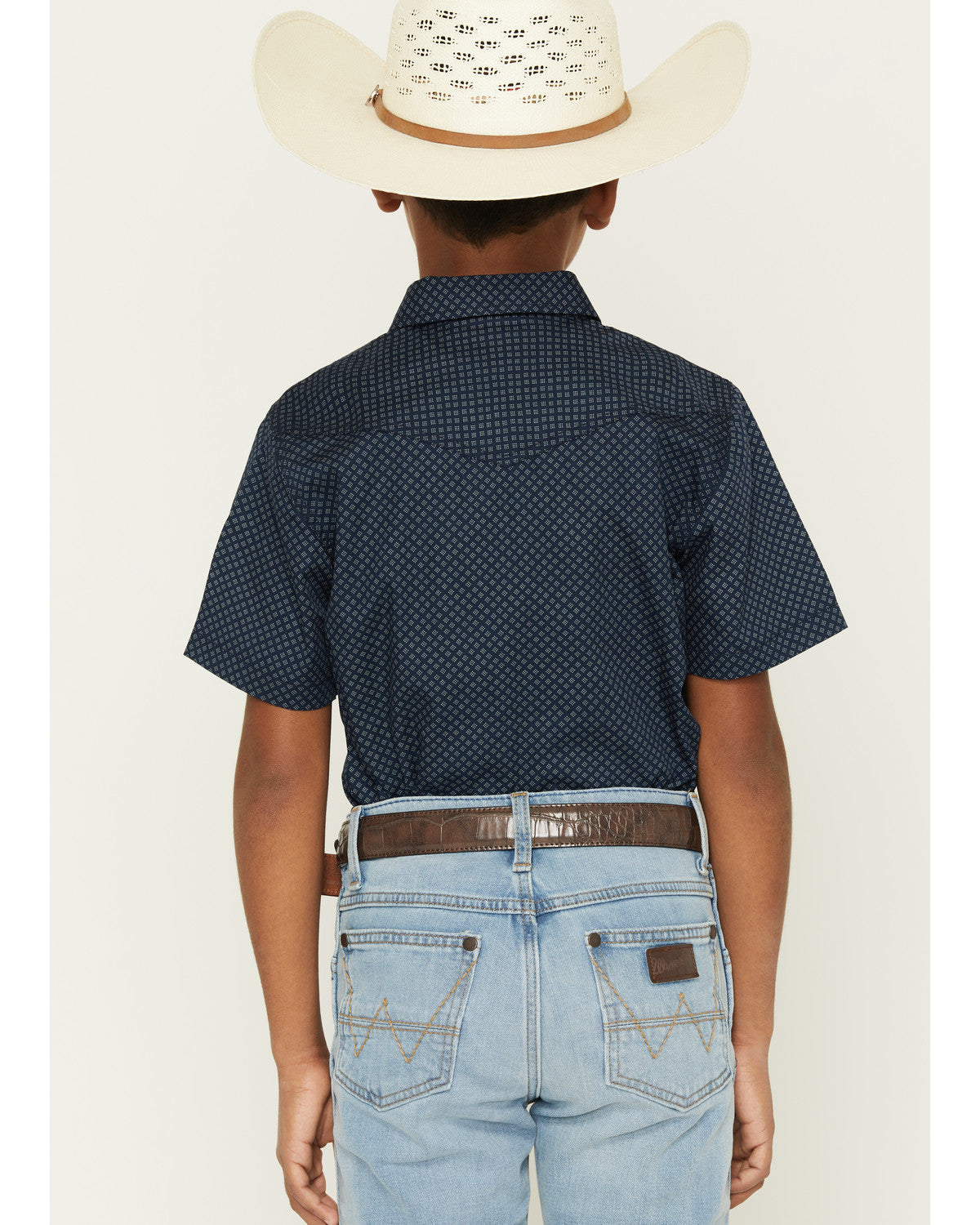 Cody James Boys' Tripp Geo Print Short Sleeve Snap Western Shirt